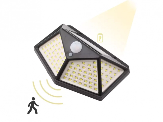 Lampe solaire avec capteur de mouvement et 100 LED