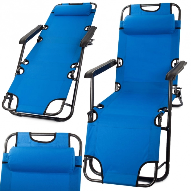 Chaise longue de jardin pliante avec coussin
