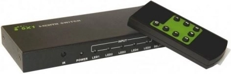 Commutateur HDMI 5/1 avec télécommande, 4K2K 3D, noir