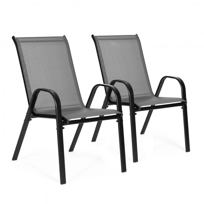 Ensemble de chaises de jardin pour terrasse, balcon, couleur grise