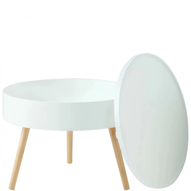 Table basse ronde avec espace de rangement 60 cm