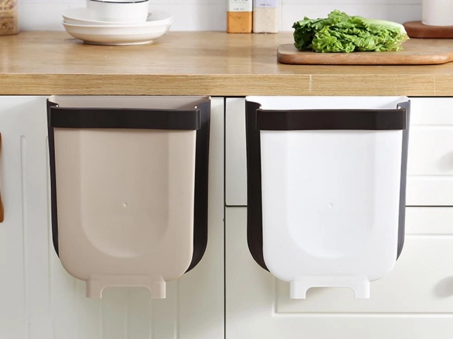 Poubelle pliante pour déchets organiques pour armoire