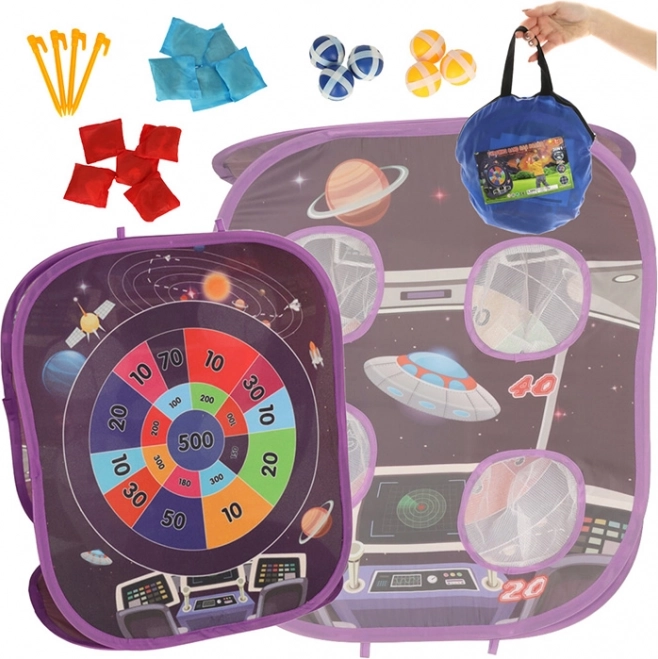 Jeu de quilles 2-en-1 pour enfants à motif spatial