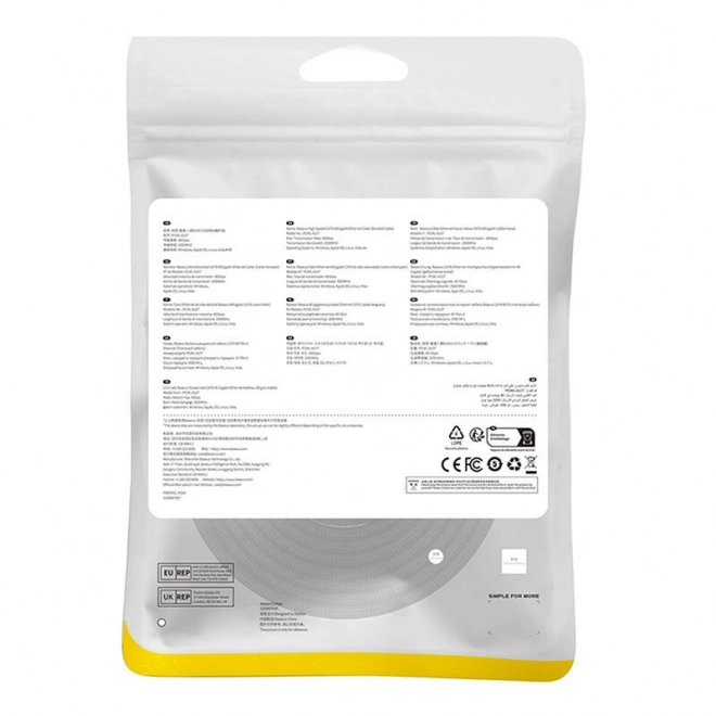 Câble réseau tressé cat.8 Baseus Ethernet RJ45, 40 Gb/s, 8 m (noir)