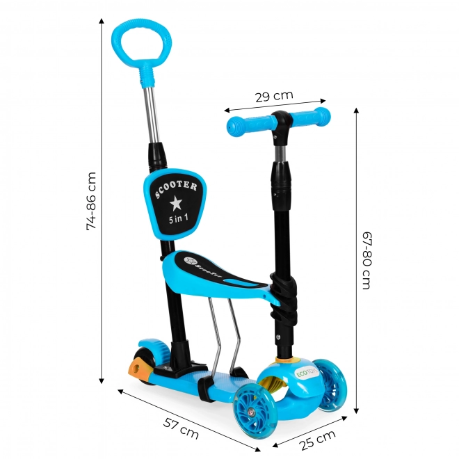Trottinette pour enfants 3-en-1 avec roues LED - bleue ECO Toys