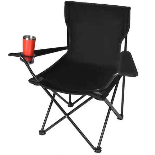 Chaise / Fauteuil pliant de pêche / camping - noir
