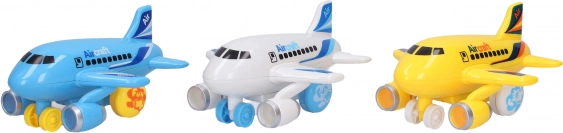 Avion en plastique à friction avec effets lumineux et sonores 14 cm