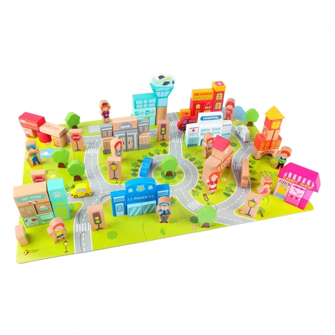 Jeux de construction en bois Construis une ville 120 pcs