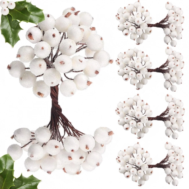 Décorations de Noël Rowan Blanc Givré 5 pcs