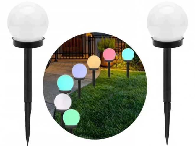 Boules solaires de jardin RGB 4x, 10 cm
