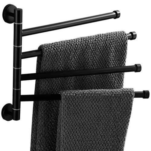 Support mural noir pour serviettes Ruhhy
