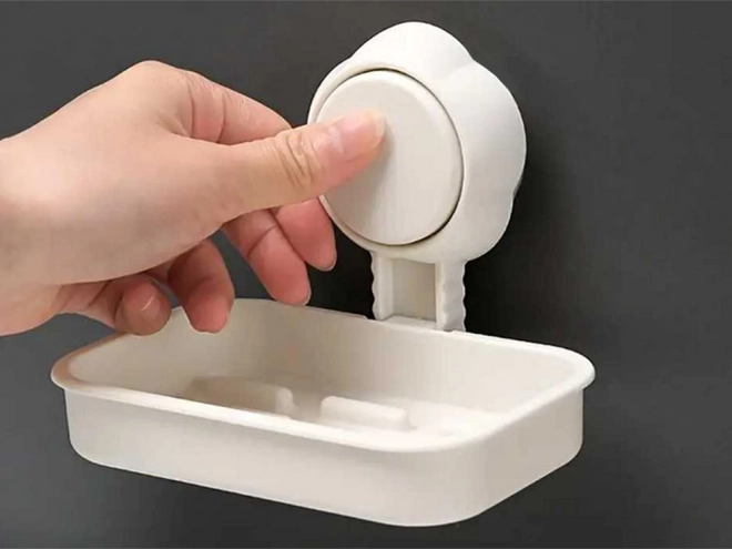 Porte-savon mural avec ventouse pour salle de bain