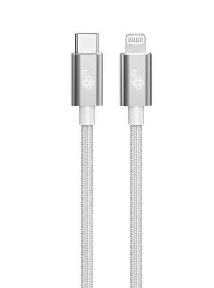 Câble Lightning MFi - USB C argenté 1m