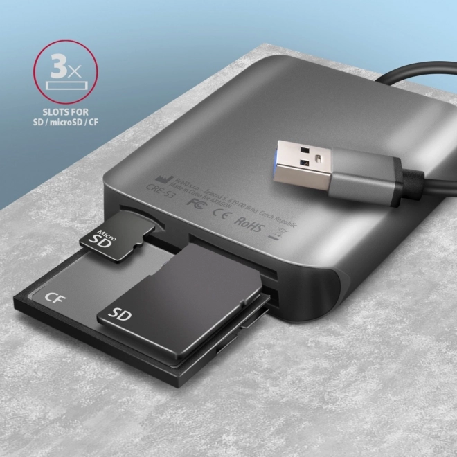 Lecteur de cartes Axagon CRE-S3 USB 3.2 Gen 1