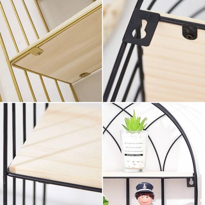 Étagère murale, noire, décorative, style LOFT - hauteur 45 cm