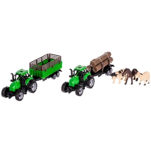 Ferme avec animaux + 2 tracteurs avec remorque