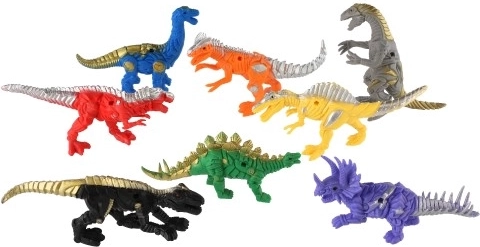 Ensemble coloré de 8 dinosaures pour un jeu créatif