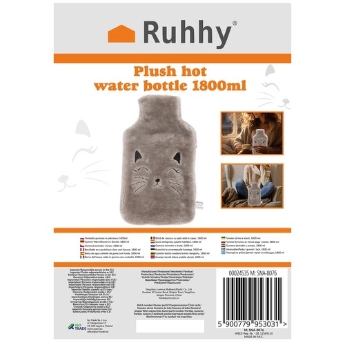 Bouillotte en Caoutchouc avec Housse 1800ml Ruhhy 24535