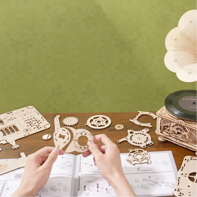 Puzzle 3D en bois Rokr Gramophone classique