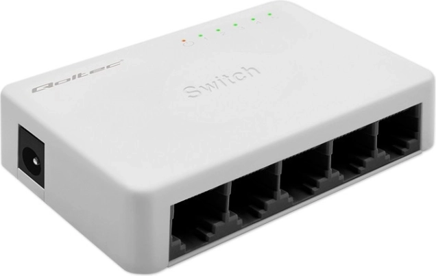 Commutateur réseau Qoltec 5× RJ45, 100 Mb/s Fast Ethernet LAN