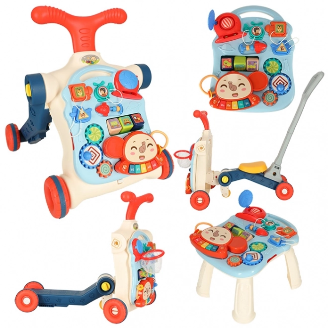 Trotteur multifonctionnel pour enfants et table interactive 5 en 1