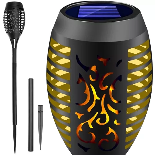Lampe solaire de jardin avec effet de flamme ardente