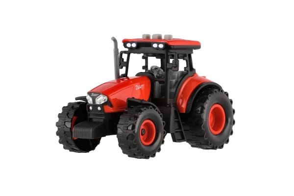 Tracteur rouge Zetor à inertie avec effets sonores et lumineux