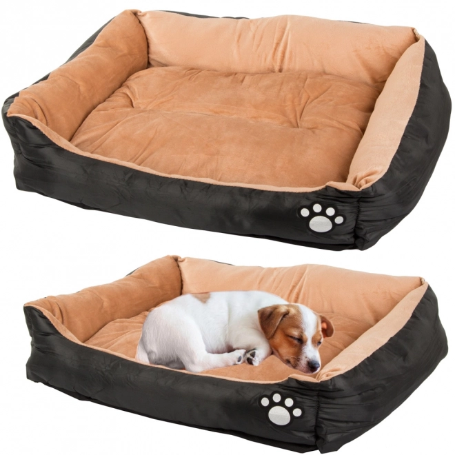 lit noir pour chiens avec rembourrage confortable