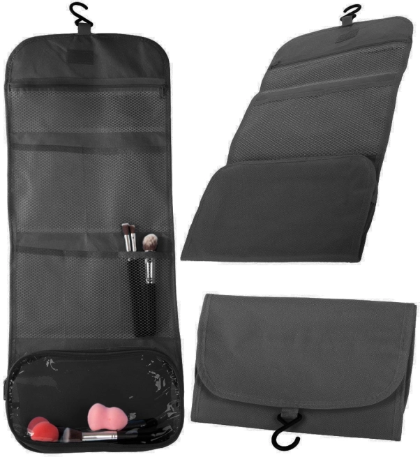 Trousse de toilette pliable à suspendre avec crochet