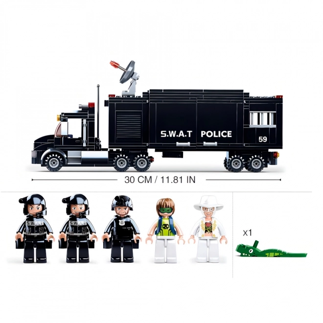 Sluban Police M38-B0659 Base mobile SWAT et voleurs en hélicoptère