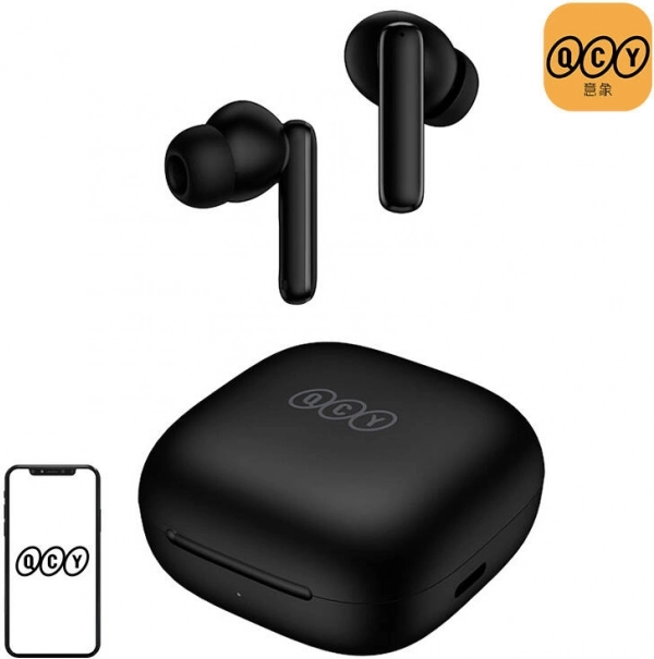 Écouteurs sans fil TWS QCY T13 avec réduction de bruit active (noir)