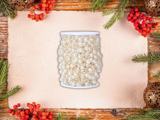 Guirlande de perles blanches pour sapin de Noël