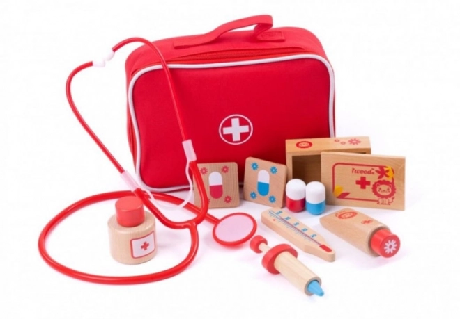 Ensemble de docteur dans une mallette en bois