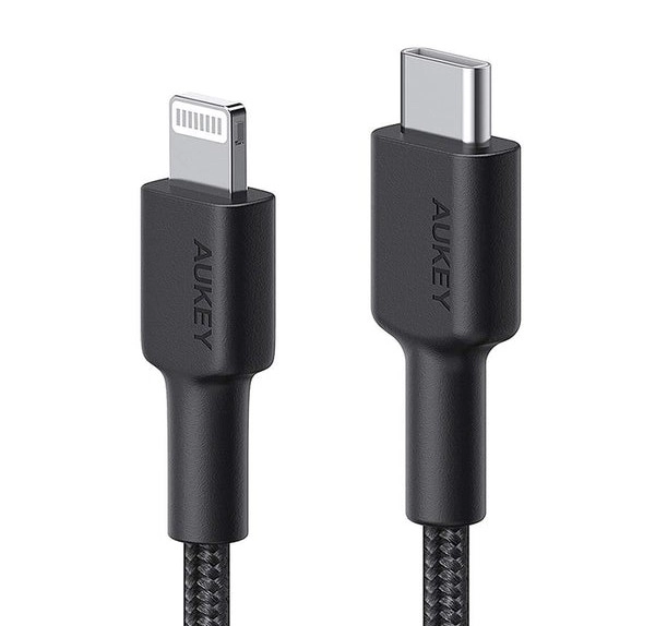 Câble Lightning-USB C en nylon noir 2m