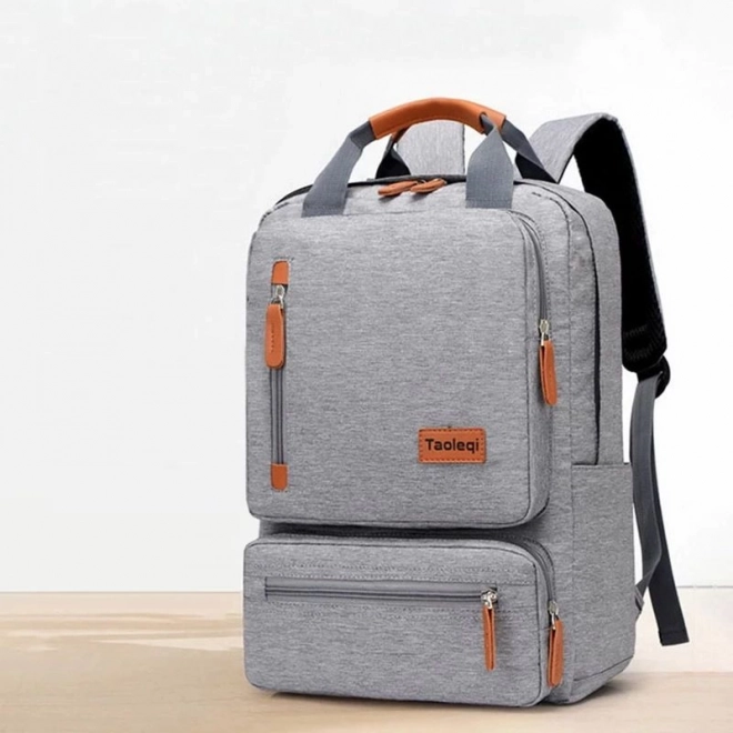 Sac à dos scolaire étudiant gris clair