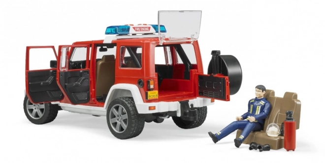 JEEP WRANGLER pompier rouge Bruder avec figurine et accessoires