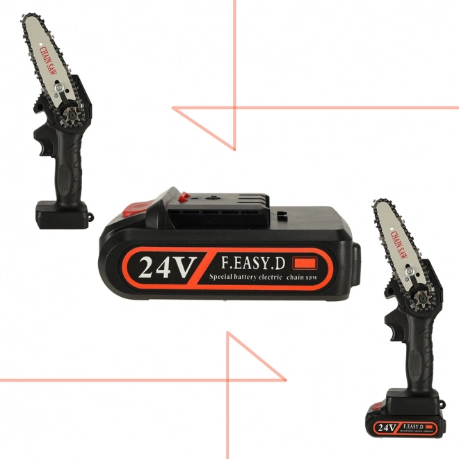 Mini scie à chaîne à batterie dans une mallette