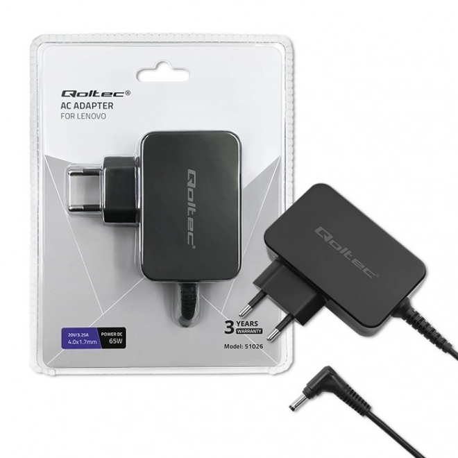 Adaptateur secteur Qoltec pour Lenovo 65W 20V 3.25A