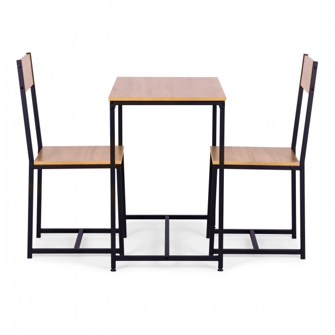 Ensemble de meubles : table et 2 chaises en métal et MDF