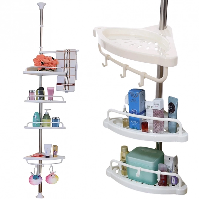 Étagère d'angle télescopique pour salle de bain