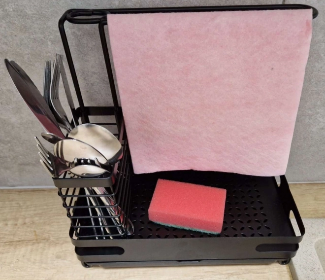 Organisateur de cuisine pour l'évier Étagère pour ustensiles de cuisine noir