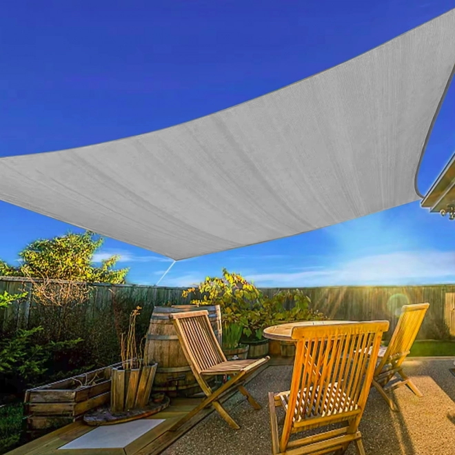 Voile d'ombrage carré beige avec capote imperméable ModernHome – 3 x 3 m