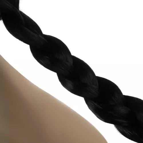 Longue perruque pour femmes avec deux tresses