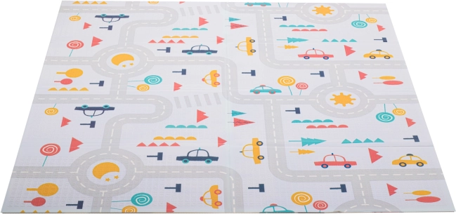 Tapis de jeu en mousse pliable et réversible Forêt et Rue 177x158 cm