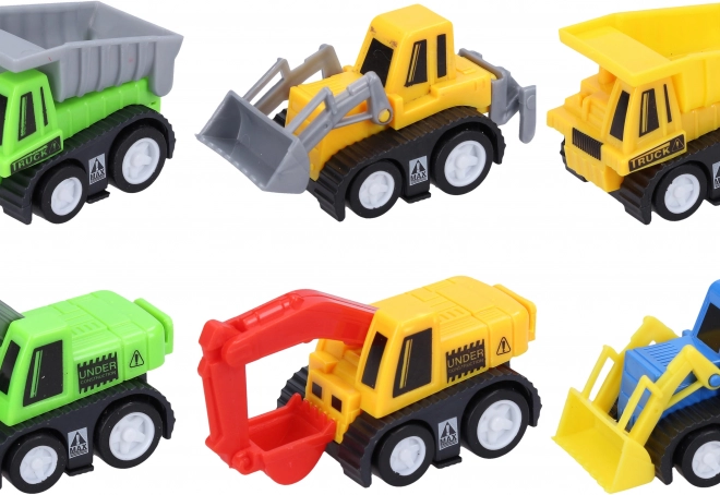 Véhicules de chantier à rétrofriction 6 pcs, 6 cm