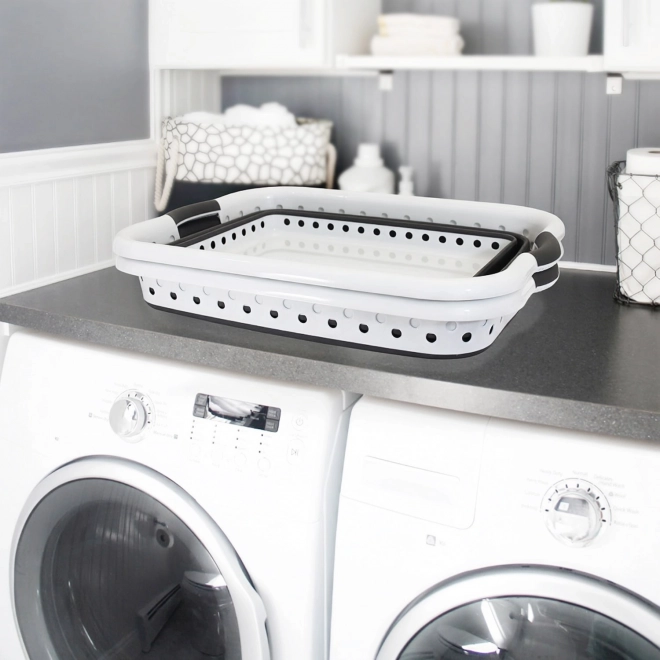 Panier à linge pliable bol en silicone blanc-gris 20 l de ModernHome