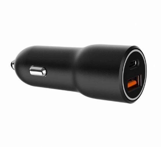 Chargeur de voiture USB-A/USB-C noir 38W PD