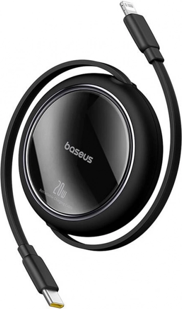 Câble de charge rétractable Baseus Free2Pull USB‑C vers Lightning 20W 1 m noir
