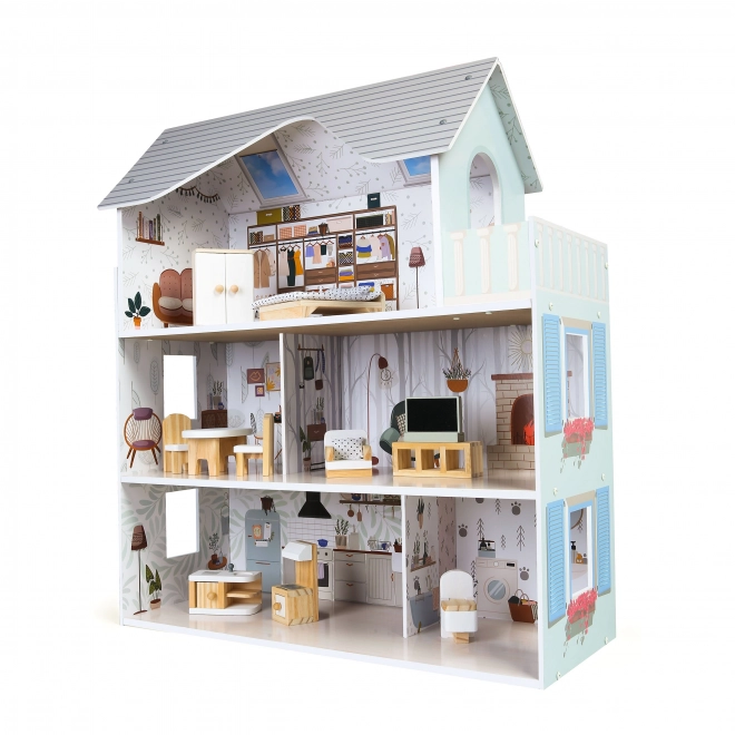 Maison de poupées avec mobilier Résidence Emma ECOTOYS