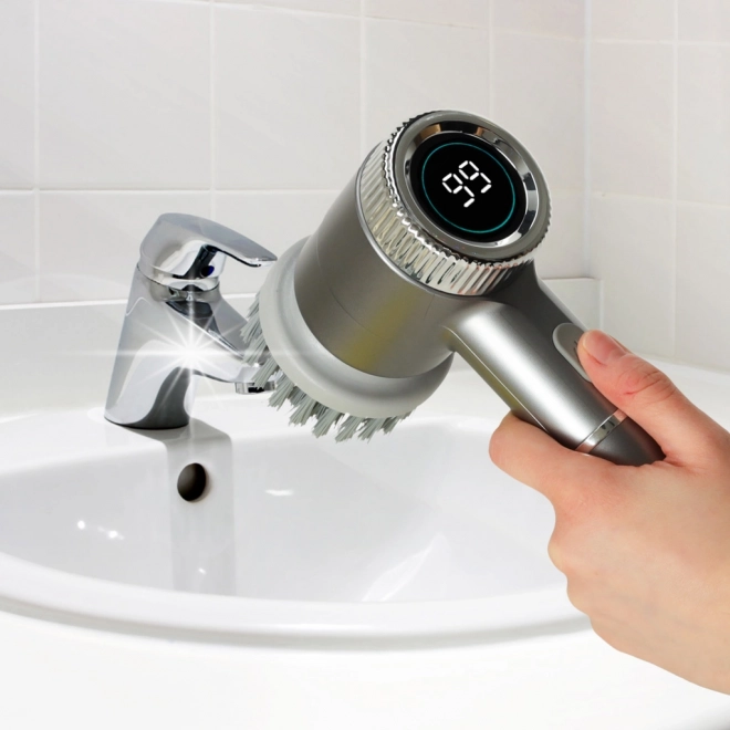 Brosse électrique de nettoyage 5 en 1 avec LED pour salles de bain et sols